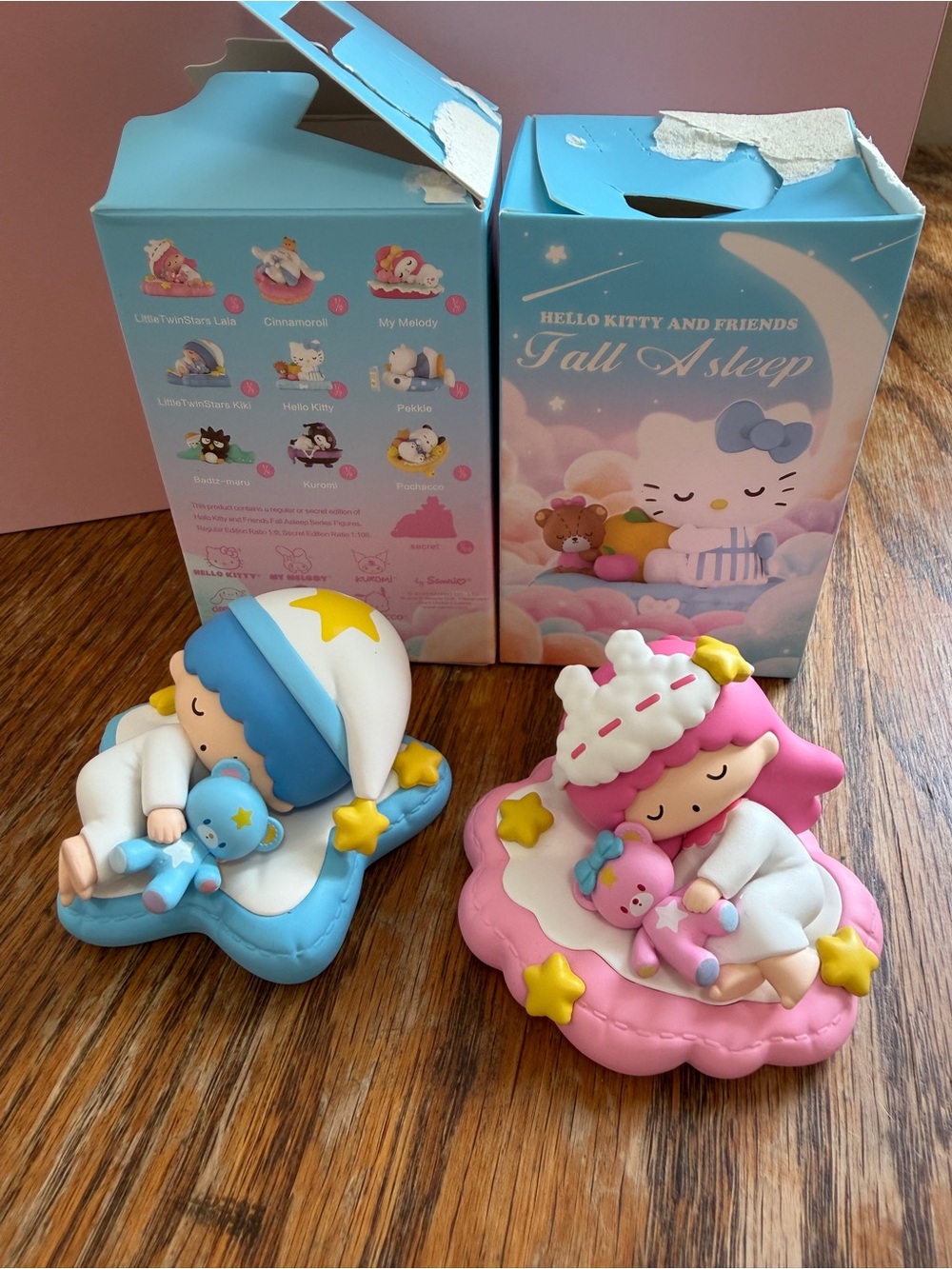 Sanrio Little Twin Stars Sleepy Figurine Duo - Blue & Pink